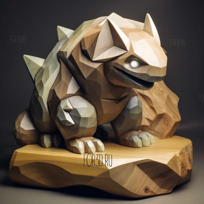st The Crystal Onix The Crystal Iwarkfrom Pokemon 3 stl model for CNC