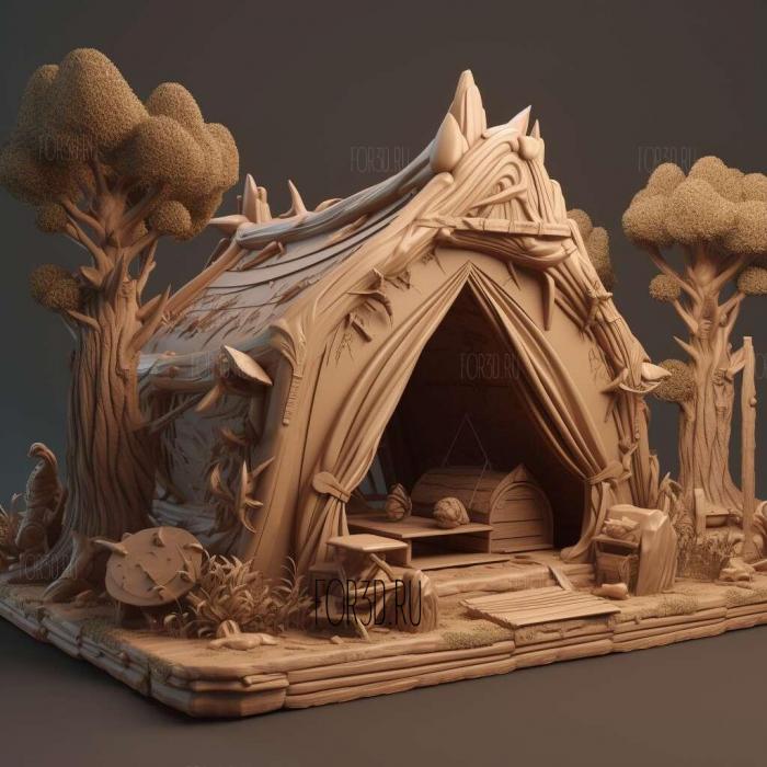 A Tent Situation Back in Masara Townfrom Pokemon 1 stl model for CNC