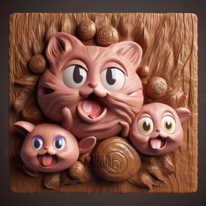 st Rough Tough Jigglypuff Purins Song Papas Song 3 stl model for CNC