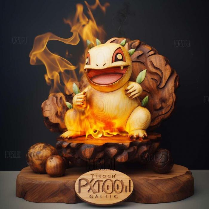 Pokmon Food Fight Burn Kabigonfrom Pokemon 1 3d stl модель для ЧПУ