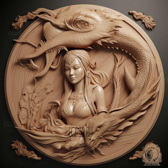 st Beauty and the Dragon anime 1 stl model for CNC