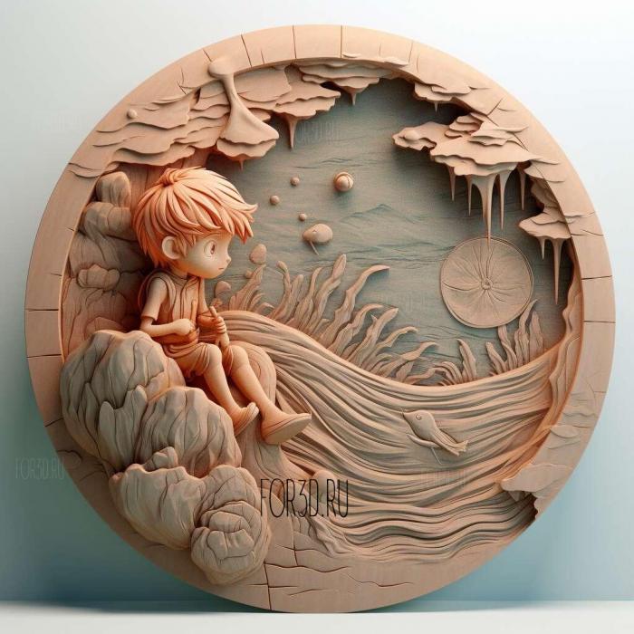 Ponyo fish on the cliff anime 1 stl model for CNC