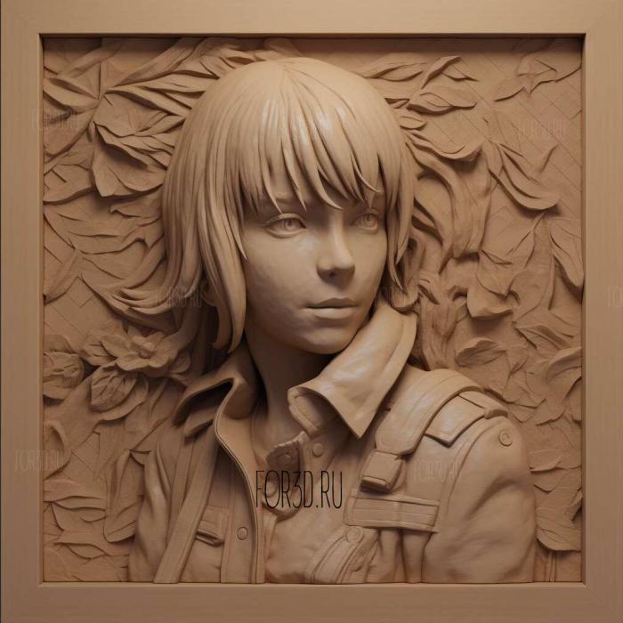Rie Takahara from Bungo Stray Dogs 3 stl model for CNC