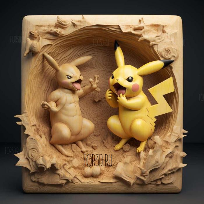 st Bound For Trouble Pikachu VS Nyarth 1 stl model for CNC