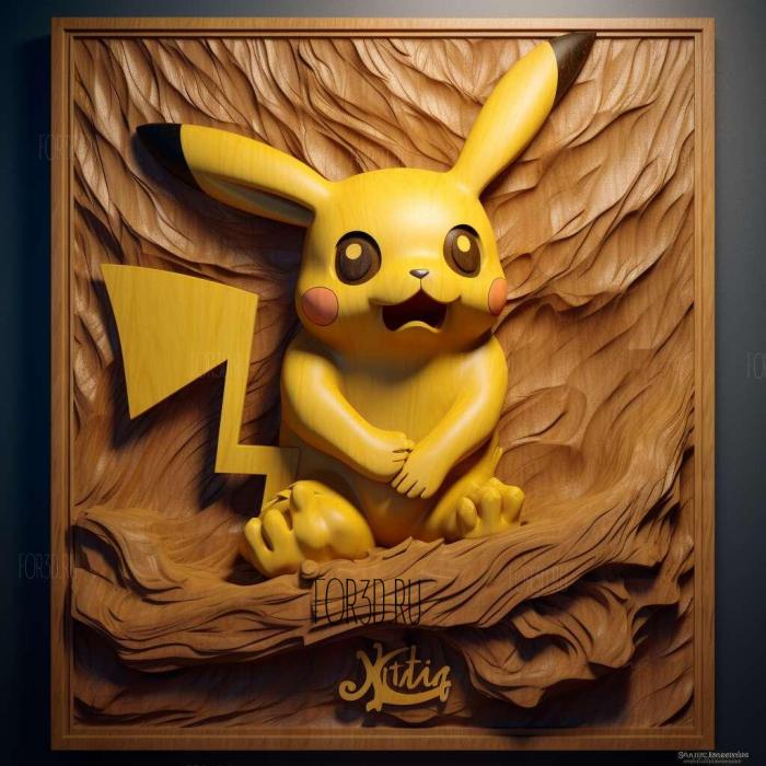 st The Pi Kahuna The Legend of the Surfing Pikachu 4 stl model for CNC