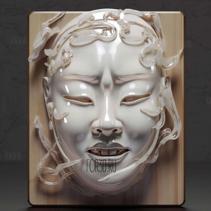 st Glass Mask Suzue Miuchi 1 3d stl модель для ЧПУ