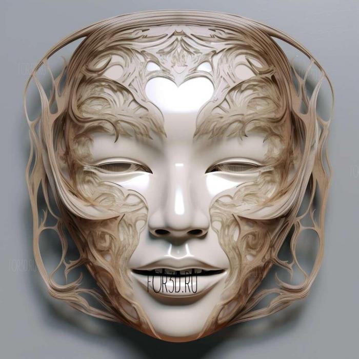 st Glass Mask Suzue Miuchi 2 stl model for CNC