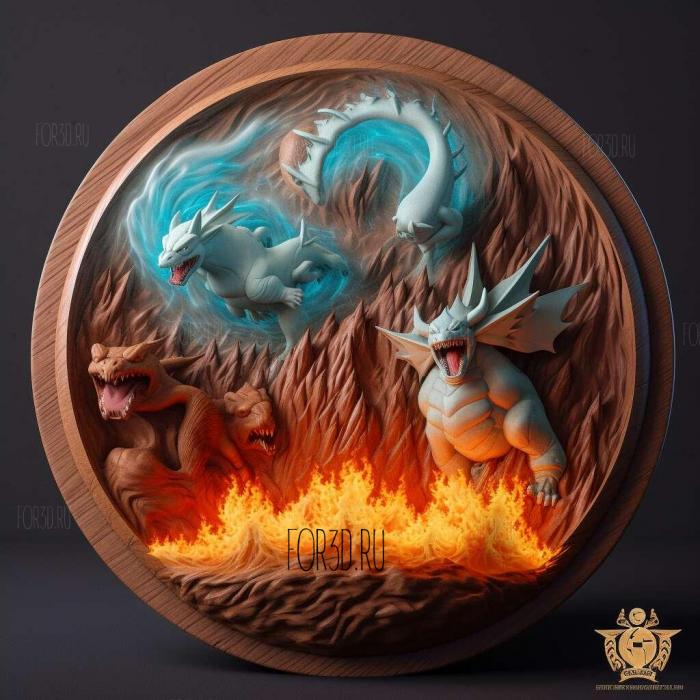 st Fire and Ice Ice Field Blazing Battlefrom Pokemon 4 stl model for CNC