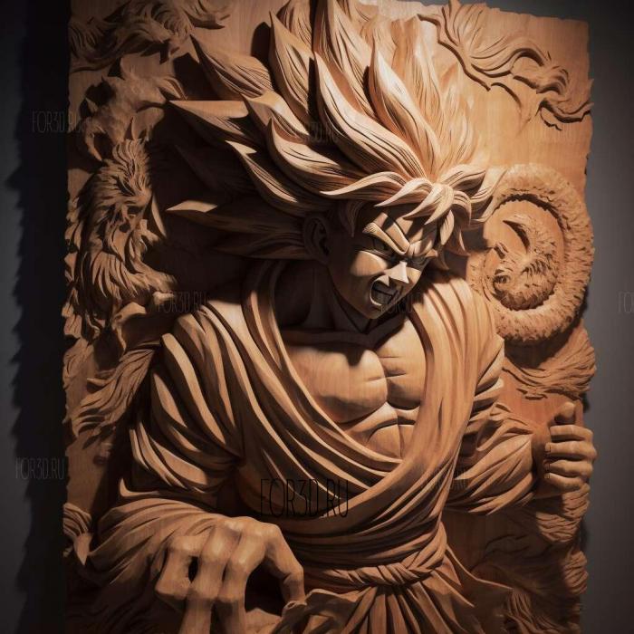 Goku FROM NARUTO 3 stl model for CNC