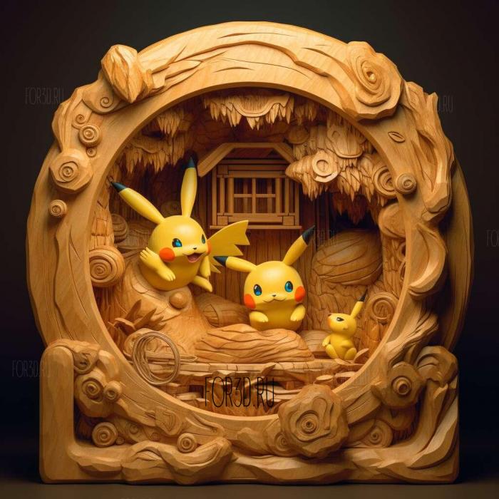 Tunnel Vision Purin VS Bulufrom Pokemon 1 stl model for CNC