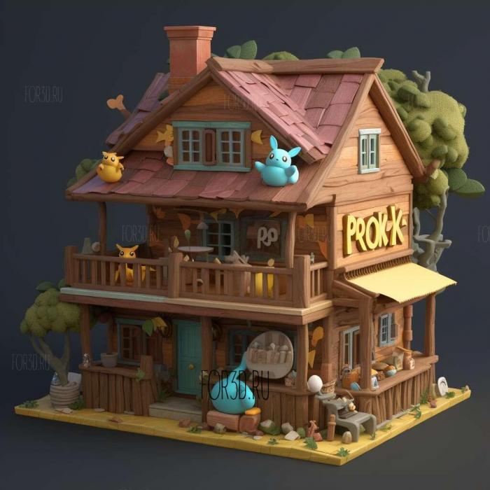 A Pok BLOCK Party Sing Pokmon Trick House 2 stl model for CNC