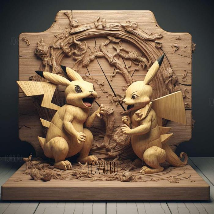 Bound For Trouble Pikachu VS Nyarth 1 stl model for CNC