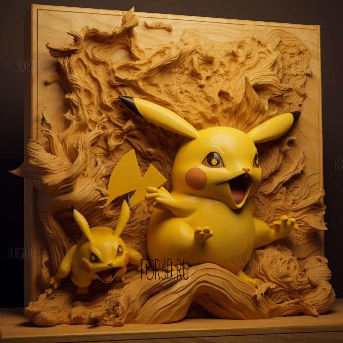 Bound For Trouble Pikachu VS Nyarth 3 stl model for CNC