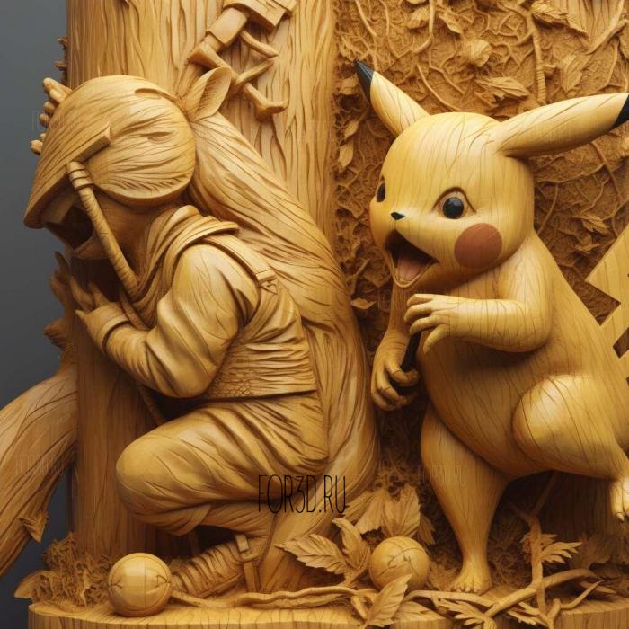 Bound For Trouble Pikachu VS Nyarth 4 stl model for CNC