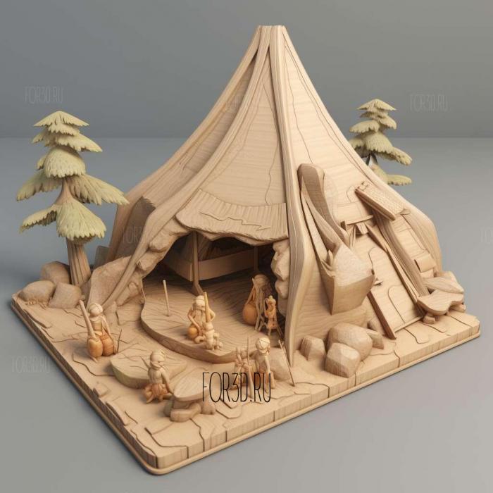 st A Tent Situation Back in Masara Townfrom Pokemon 4 stl model for CNC