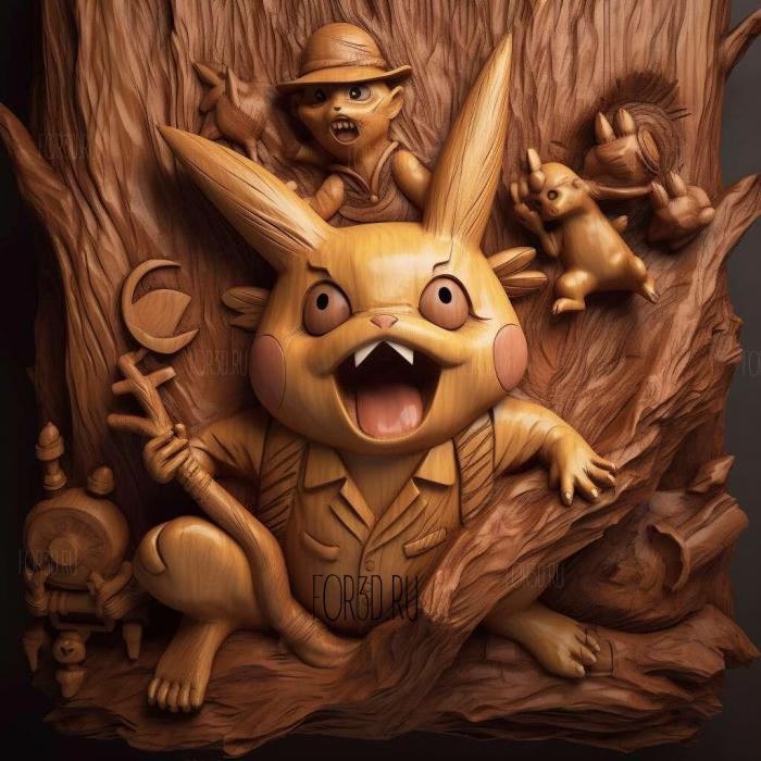 st A Scare to Remember Pikachu Joining Rocket dan 2 stl model for CNC