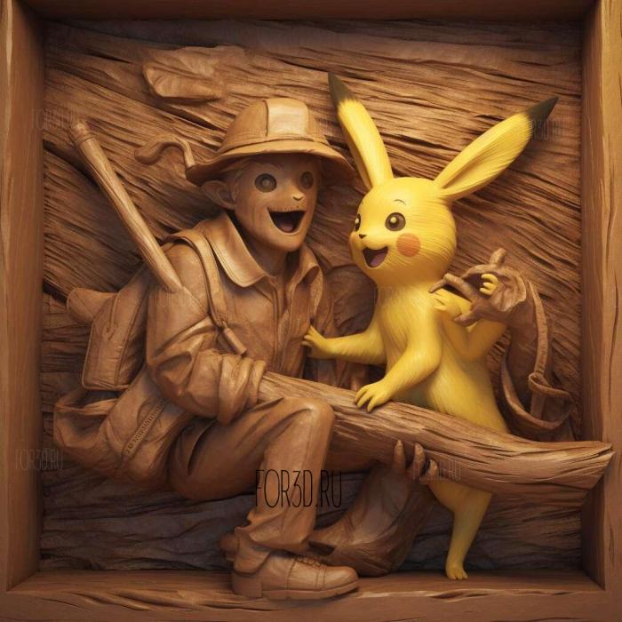 st A Scare to Remember Pikachu Joining Rocket dan 3 stl model for CNC