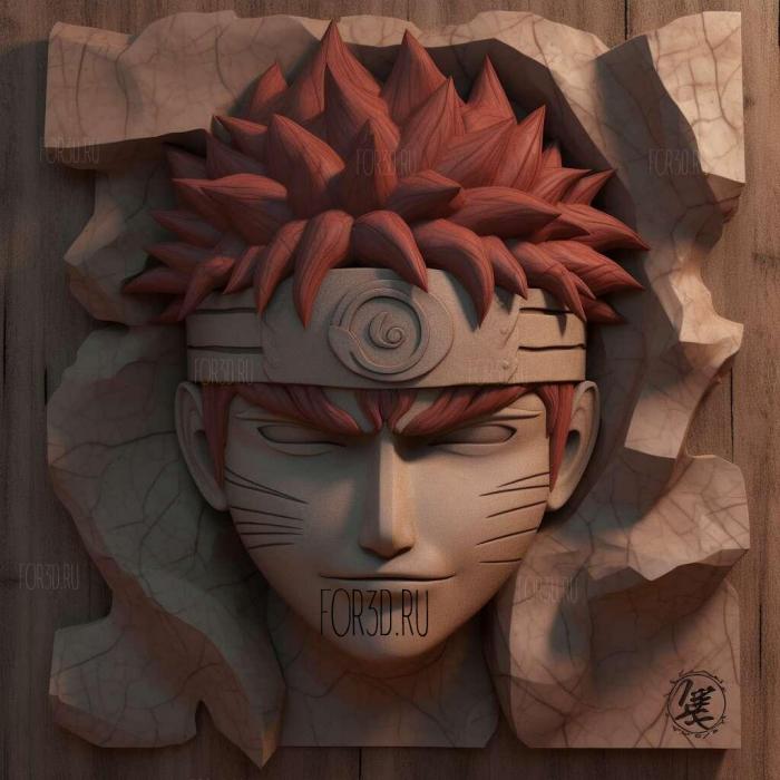st Gaara FROM NARUTO 2 stl model for CNC