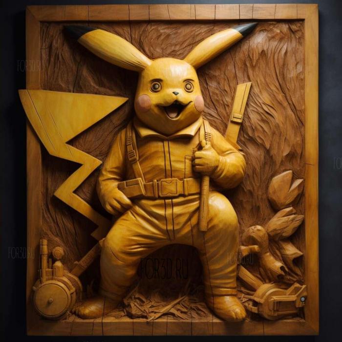 A Scare to Remember Pikachu Joining Rocket dan 3 stl model for CNC
