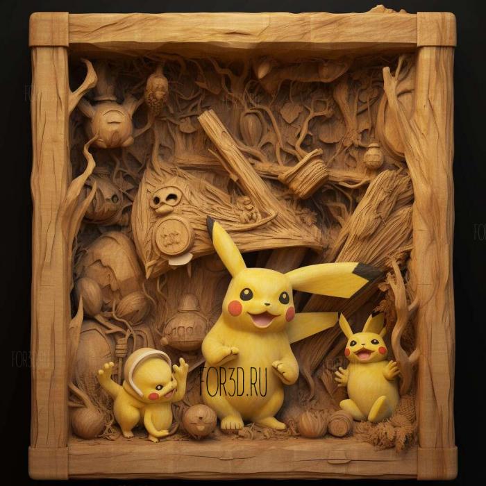 A Scare to Remember Pikachu Joining Rocket dan 4 stl model for CNC