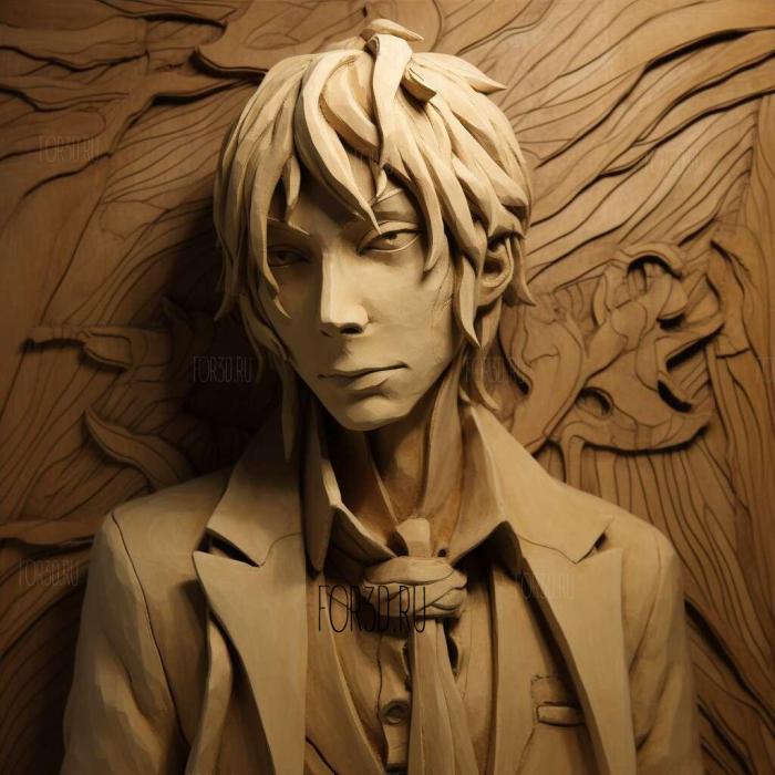 st Junichi Suwabe from Bungo Stray Dogs 2 stl model for CNC