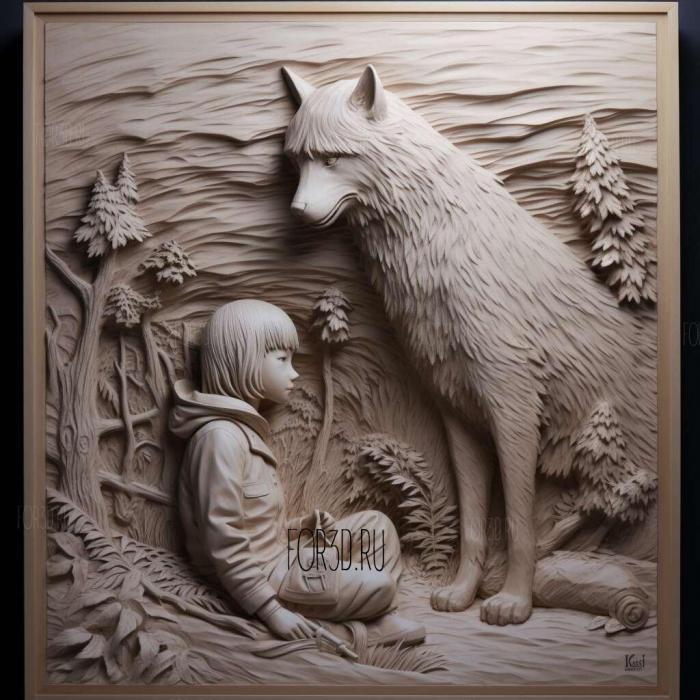 Wolf children of Ame and Yuki anime 4 stl model for CNC