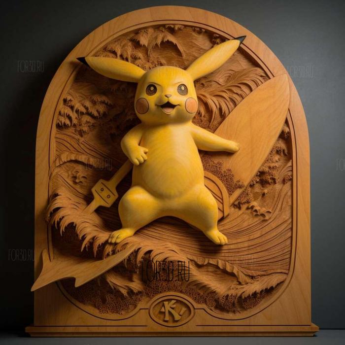 The Pi Kahuna The Legend of the Surfing Pikachu 1 stl model for CNC