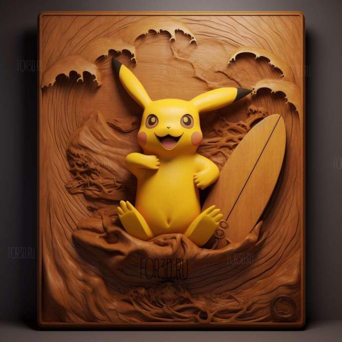 The Pi Kahuna The Legend of the Surfing Pikachu 4 stl model for CNC