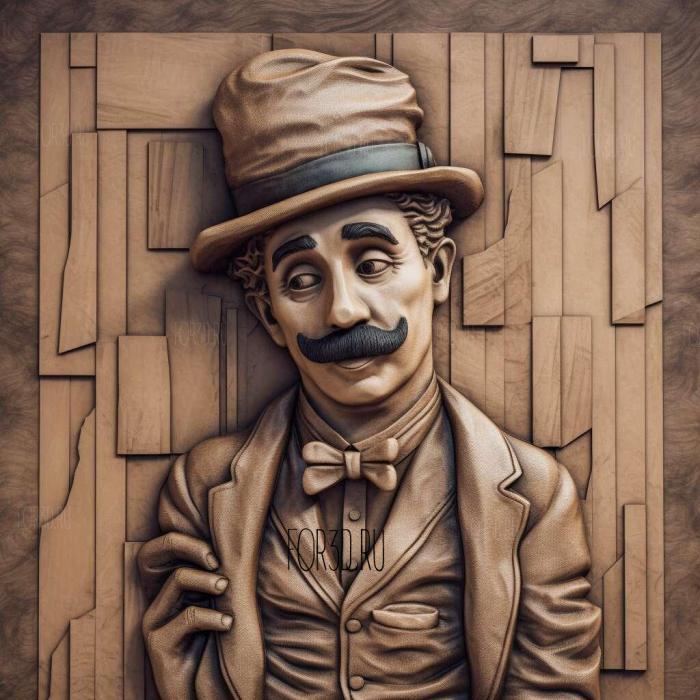 Charlie Chaplin comic genius 1 stl model for CNC