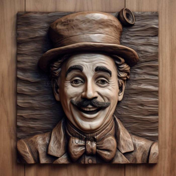 Charlie Chaplin comic genius 3 stl model for CNC