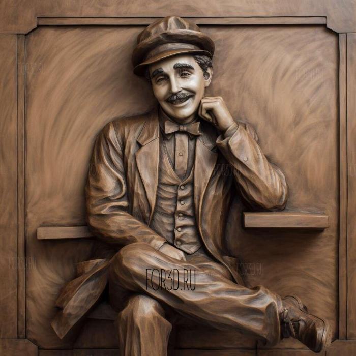 Charlie Chaplin comic genius 4 stl model for CNC