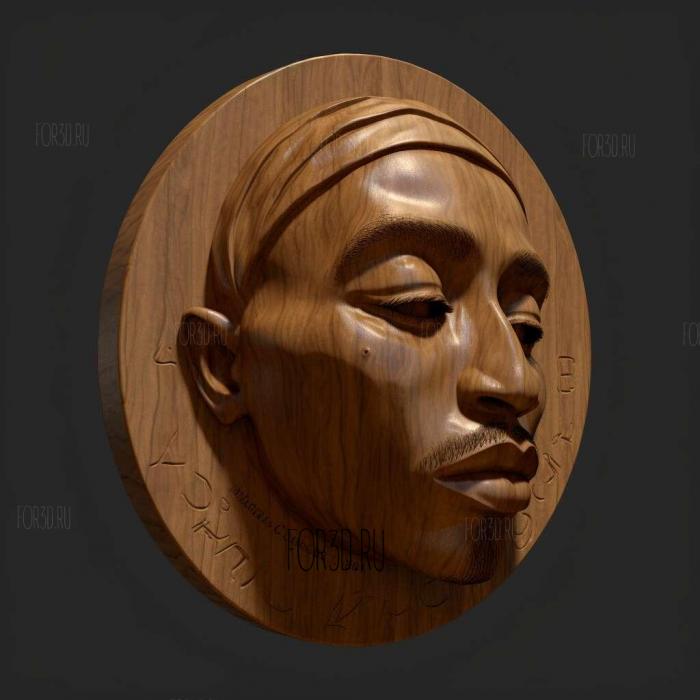 Tupac Shakur ure head 1 stl model for CNC