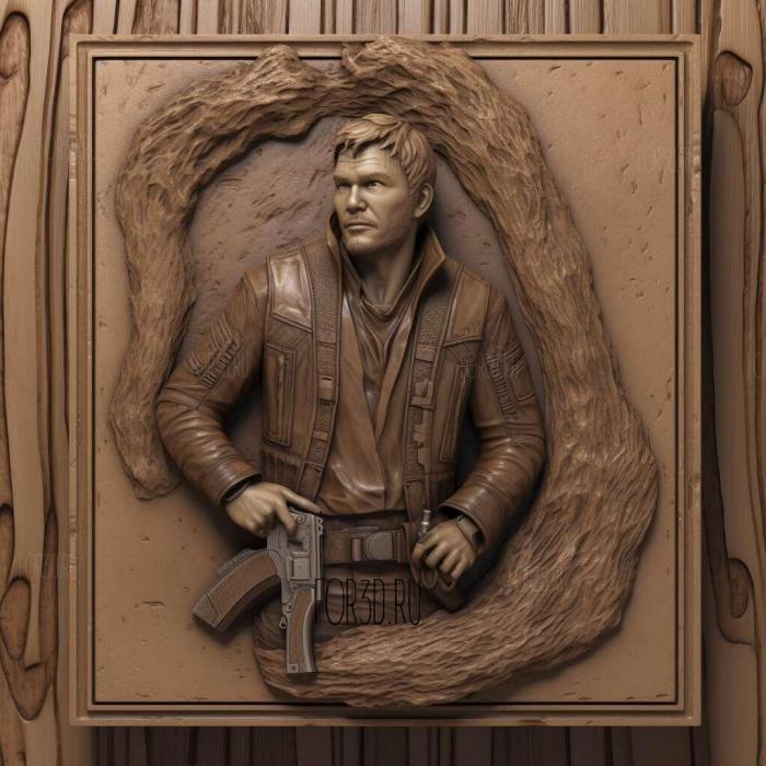 Star Lord Chris Pratt 3 stl model for CNC