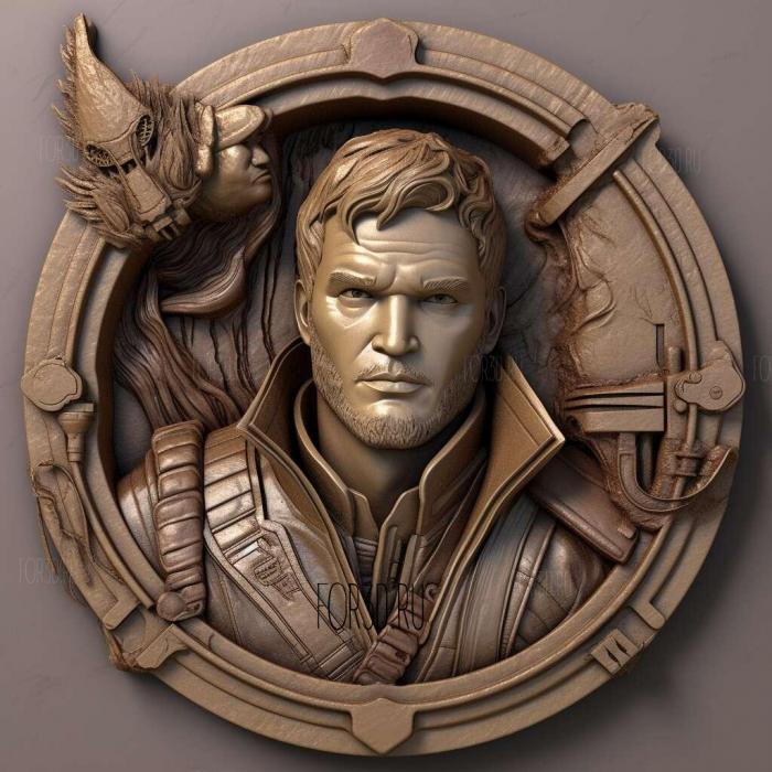 Star Lord Chris Pratt 4 stl model for CNC