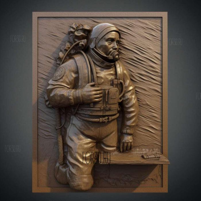 Sponge Diver Memorial Statue 1 stl model for CNC