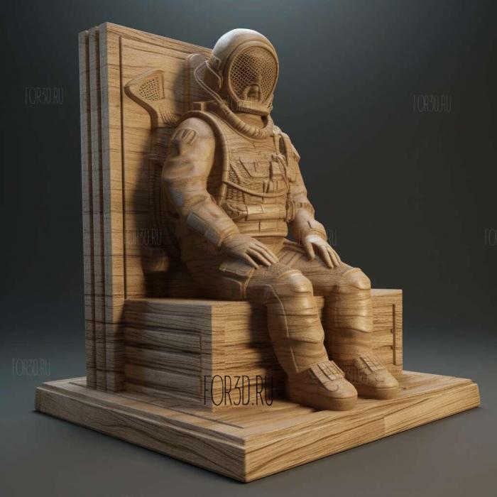 Sponge Diver Memorial Statue 2 stl model for CNC