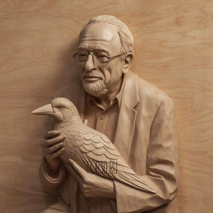 Bernie with bird animation 3 stl model for CNC