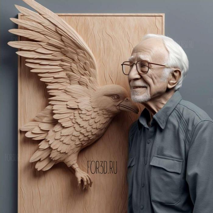 Bernie with bird animation 4 stl model for CNC