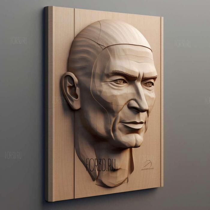 Zinedine Zidane ure head 3 stl model for CNC