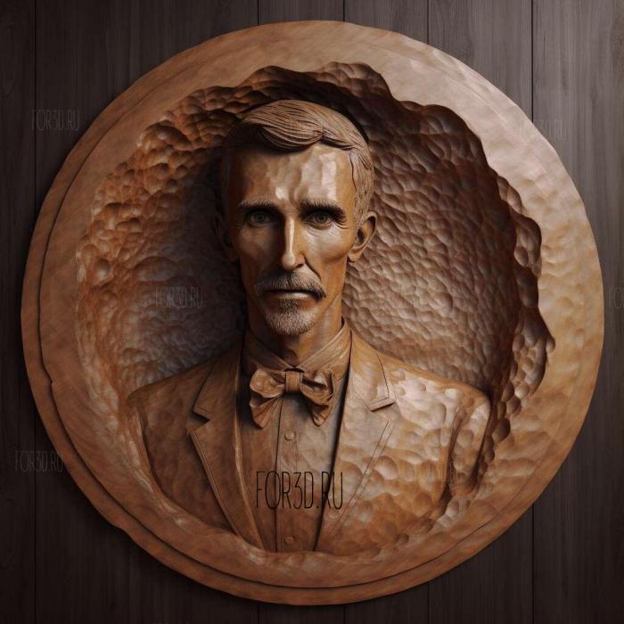 Nikola Tesla straight 1 stl model for CNC