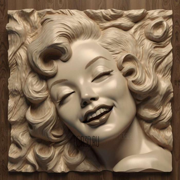 Marilyn Monroe actress 3 stl model for CNC