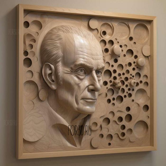 James Watson Francis Crick molecular biologists 2 stl model for CNC