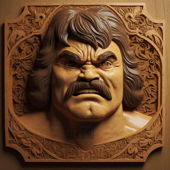 Jack Black as Nacho Libre 2 stl model for CNC