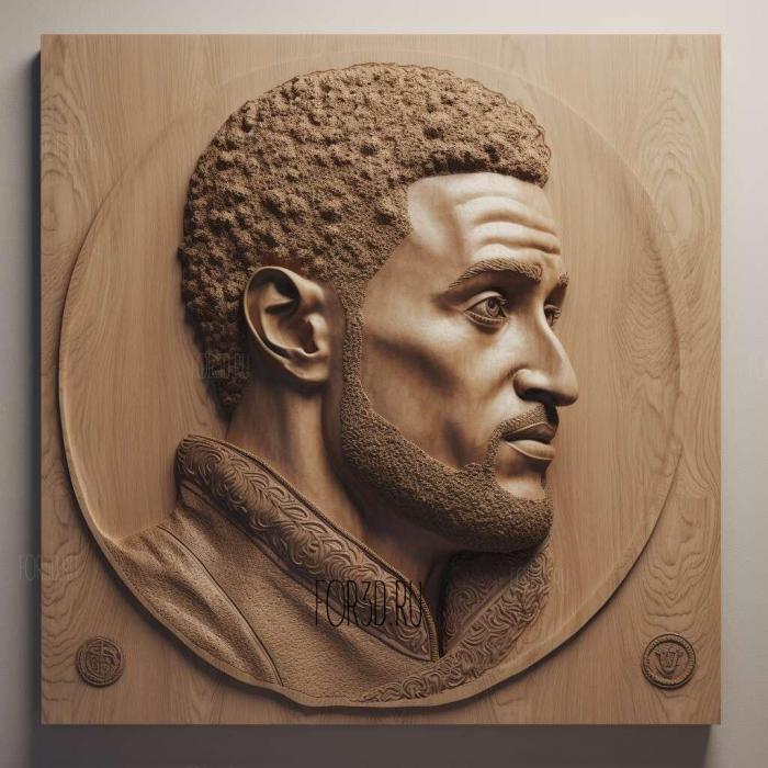 Colin Kaepernick Civil Rights Activist Athlete 3 stl model for CNC