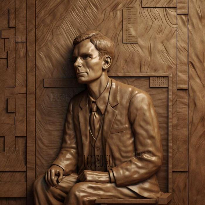 Alan Turing Creator of modern computing 3 stl model for CNC