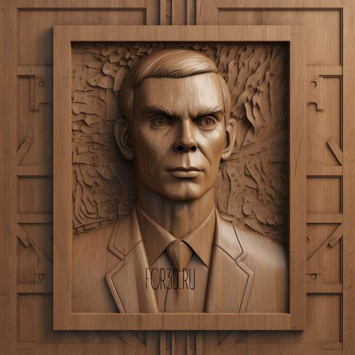 Alan Turing Creator of modern computing 4 stl model for CNC