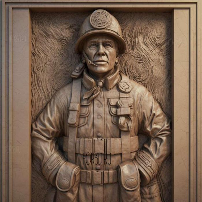 Fire Fighter Memorial Statue 2 stl model for CNC