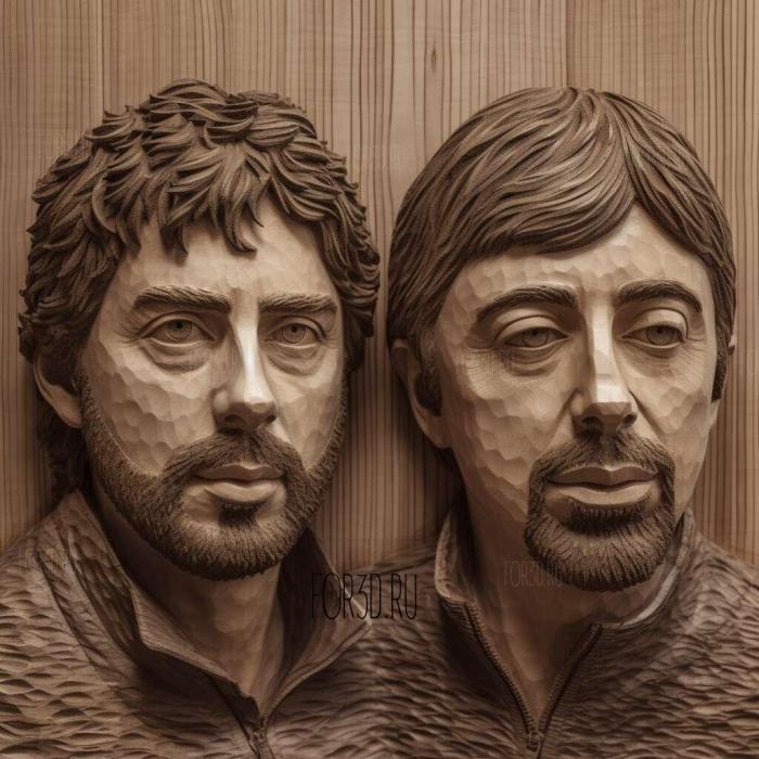 Sergey Brin and Larry Page 2 stl model for CNC