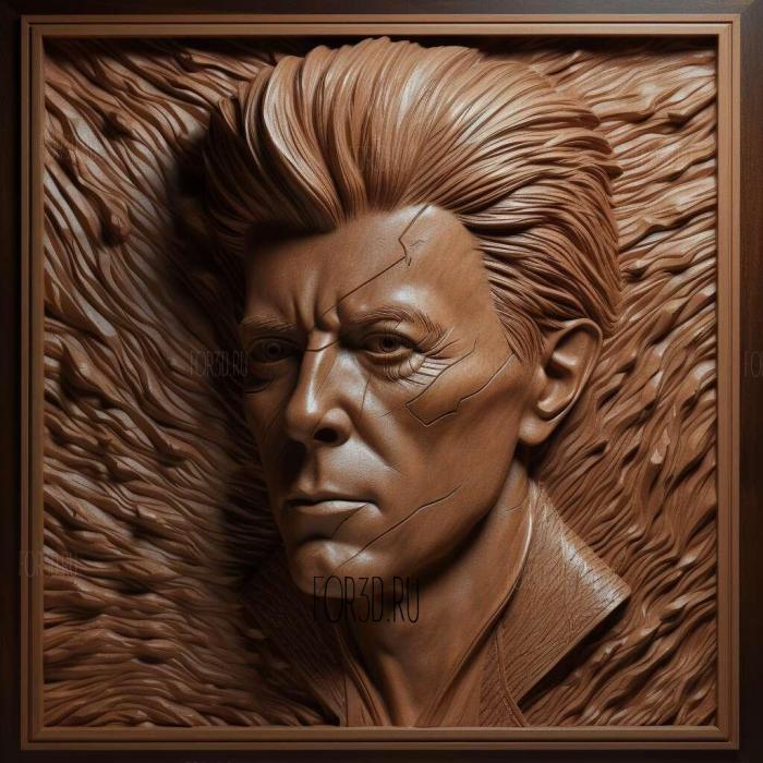 Bowie ziggystardust 4 stl model for CNC