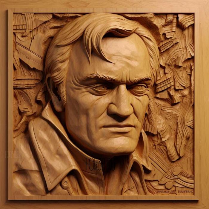 Quentin Tarantino 3 stl model for CNC